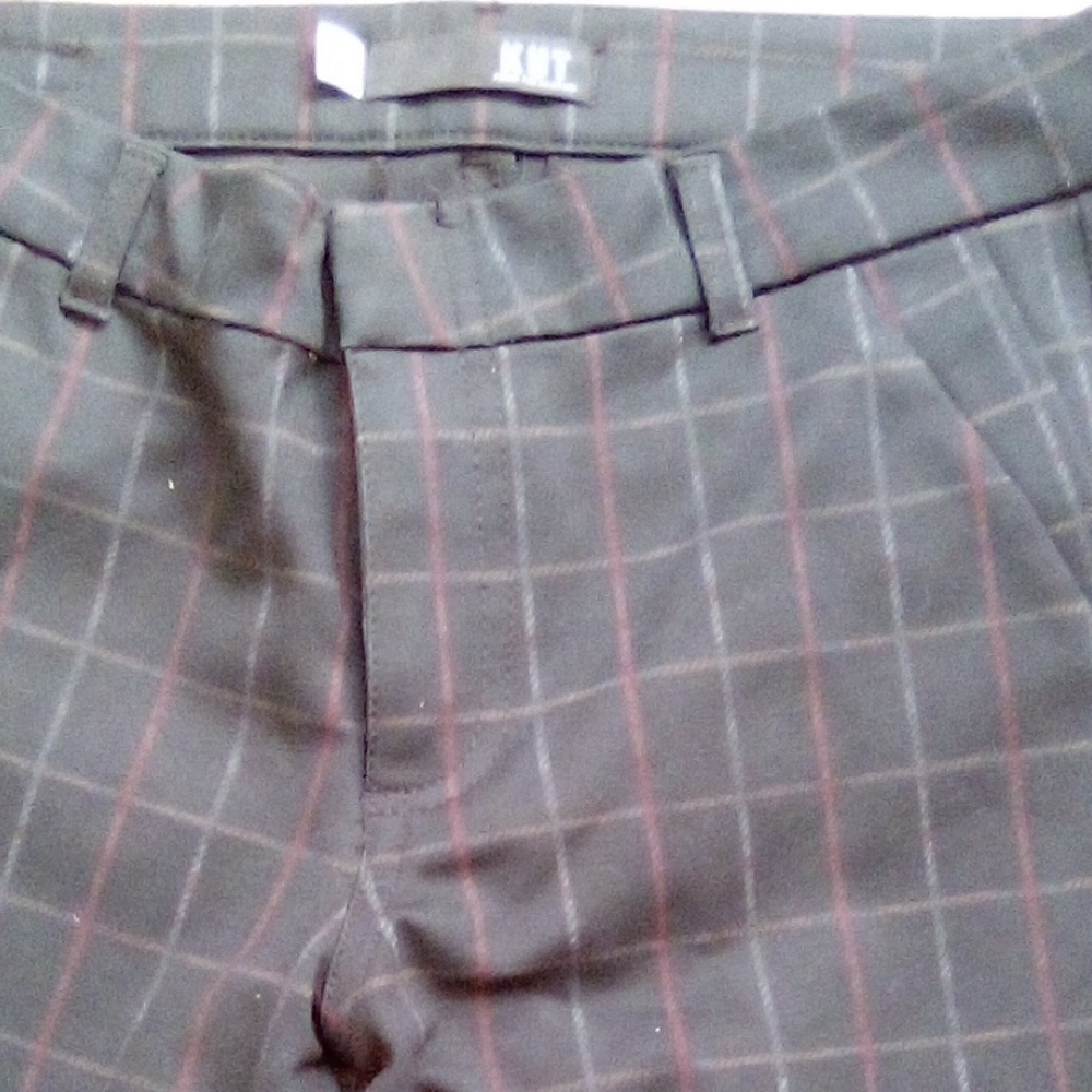 Kut from the Kloth Men's Dark Checkered Pants - Picture 3 of 5